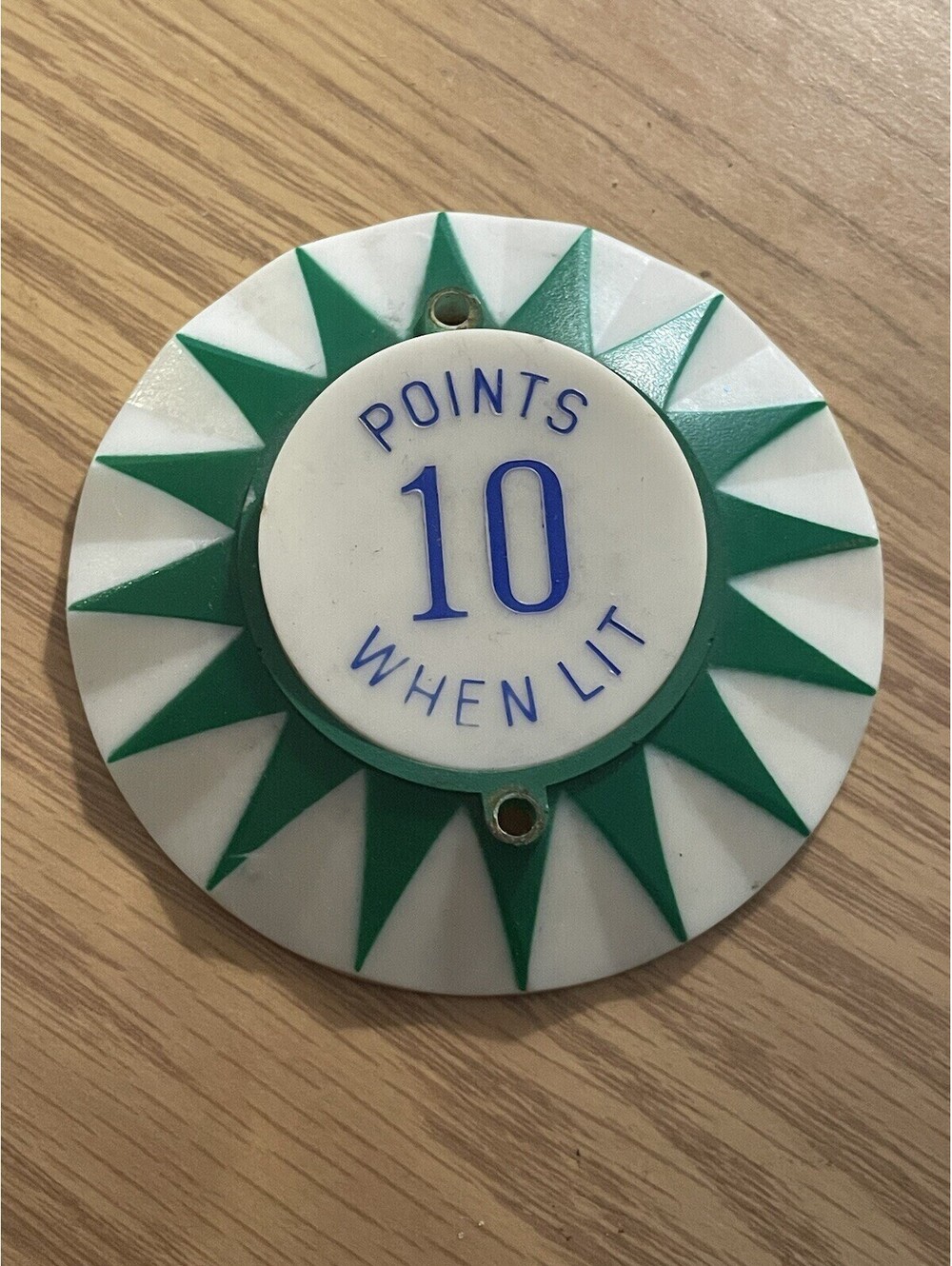 10 Points When Lit Pop Bumper Cap Green Bally Williams Gottlieb Star.
